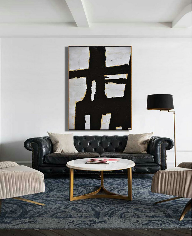 Extra Large Acrylic Painting On Canvas,Minimalist Painting On Canvas, Palette Knife Vertical Minimal Art - Extra Large Artwork